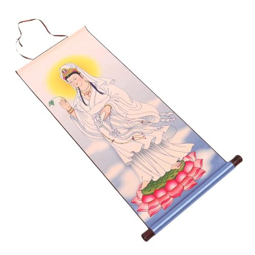 EXAOMBLE 南海白衣観音佛像掛け軸アジアンデコレーション宗教的壁飾りホームルーム装飾暖色彩耐久性絵画和風インテリア心安らぐ空間づくり