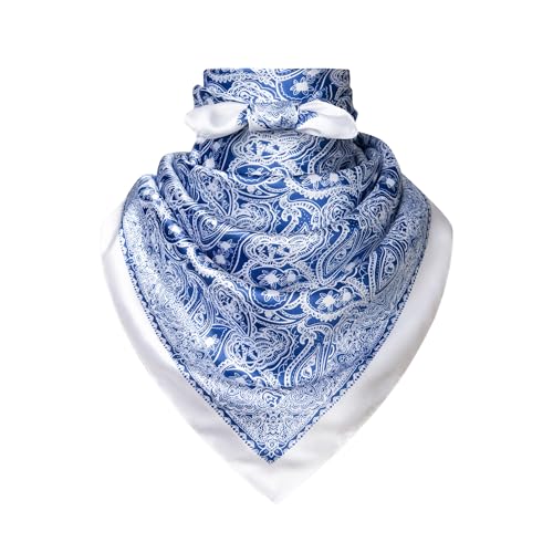Image of 35 inch Men's Silk Cowboy Scarf - Oversized Western Bandana Neckwear, Large Square Scarf with Gift Packaging