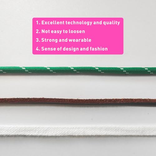 Image of 4Pcs Mixed Color Shoe Laces for Sneaker, Flat Leather Round Shoelaces Replacement Laces kit