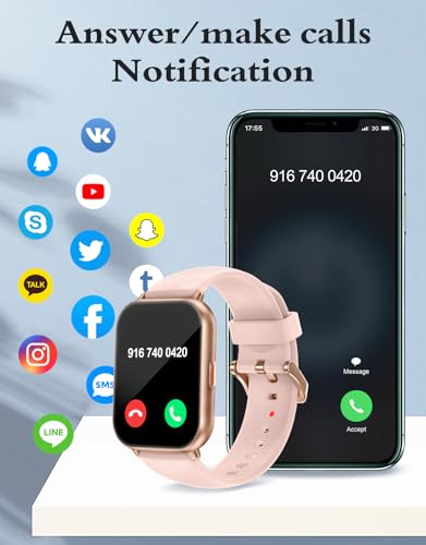 Ruimen Smart Watch Answer Dial Call,Smart Watches For Women Men Hd Touch Screen Fitness Watch With Spo2-Monitor Heart Rate Sleep Monitor Pedometer Watch Multi Sports Mode For Android Ios - 2