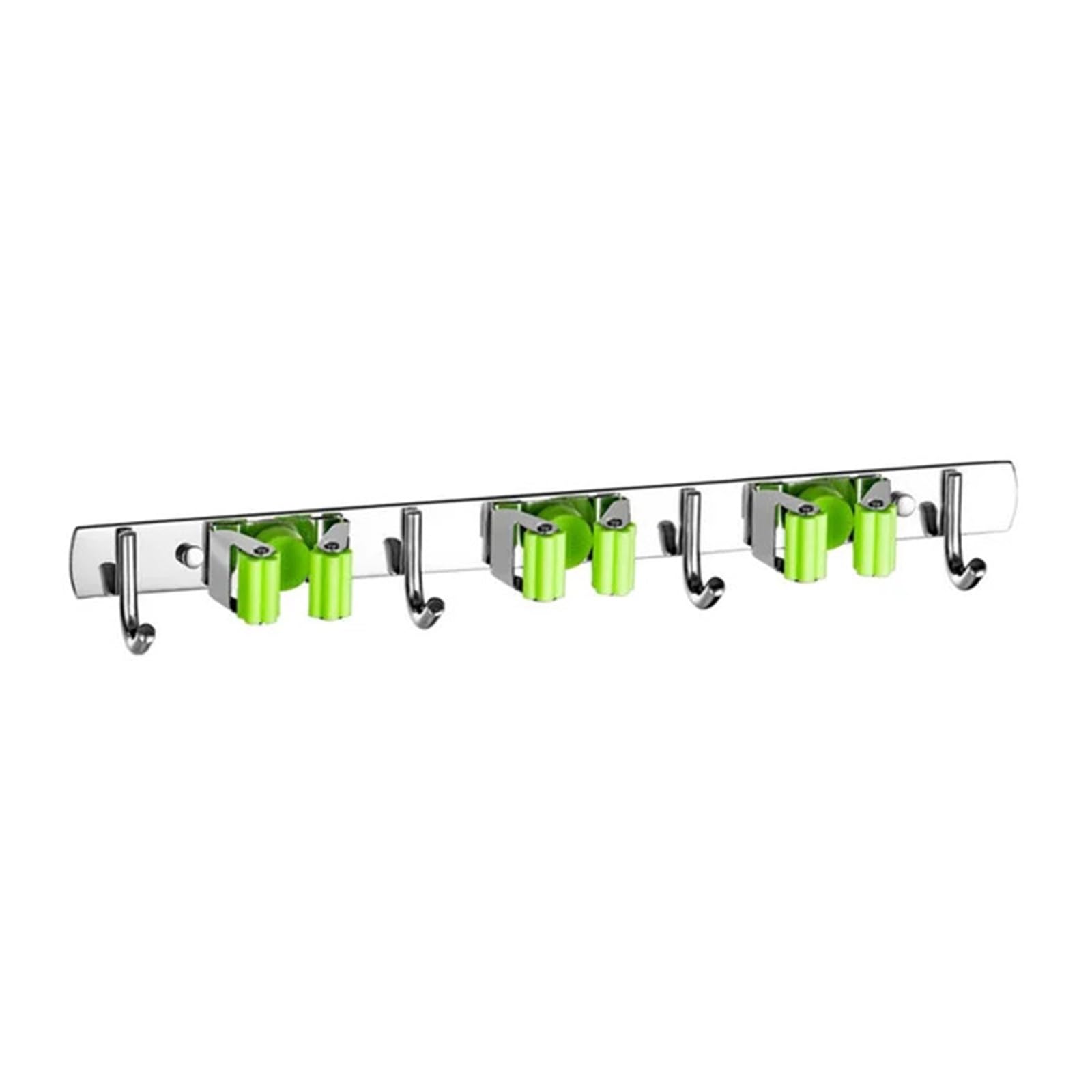 Zguouzantye Green 3 Stainless Steel Broom Mop Hook Holder