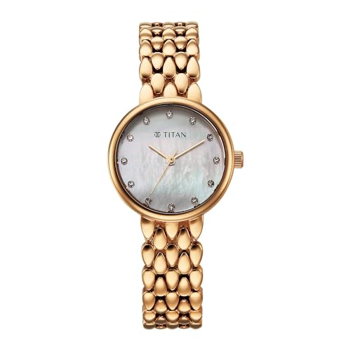 Image of Titan Glamour Quartz Analog Mother of Pearl Dial Stainless Steel Strap Watch for Women