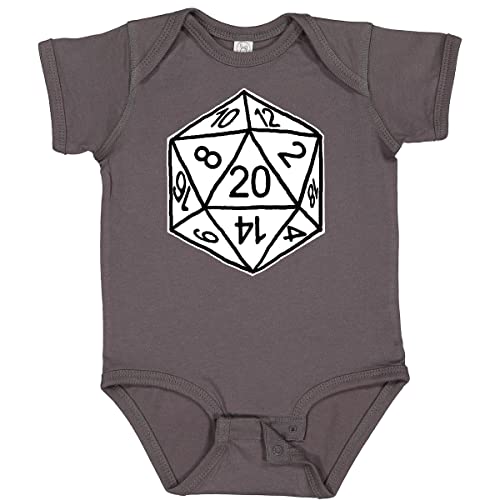 inktastic 20 Sided White Dice Baby Bodysuit 6 Months Charcoal Grey - Gus Fink Studios 2a8e0