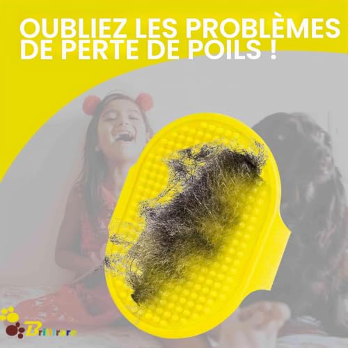 BRILLIRARE Lot de 4 brosses de toilettage pour chien, brosse de bain en silicone souple avec poignée réglable, peigne apaisant pour poils longs et secs pour chiens et chats à poils longs et courts – vue 4