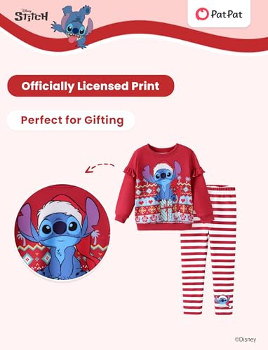 Image of Disney Frozen Minnie Mouse Stitch Princess Fall Toddler Girl Outfit 2 Piece Girl Clothes Long Sleeve Sweatshirt and Leggings