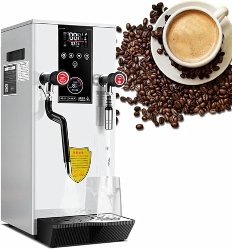 VYUJHNBG Vollautomatische 12-Liter-Dampf-Heißwasser-Aufschäummaschine mit 2 LCD-Temperaturanzeigen und Abtropfschale, ideal für Milchteeläden, Cafés und Restaurants.