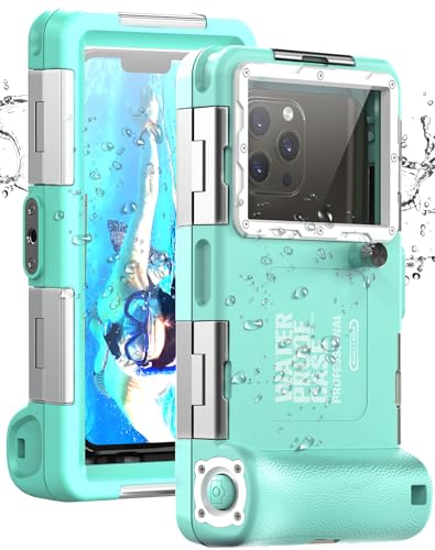 Étui de téléphone étanche pour plongée sous-marine 15m coque universelle photo vidéo bleu sarcelle
