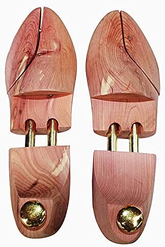 Shaper de chaussures, 2 pièces/lot Embauchoirs pour hommes en bois de cèdre rouge Longueur et largeur réglables Shoe Shaper Outil d'entretien des chaussures Meilleure forme anti-rides Shoe Tree Shoe S