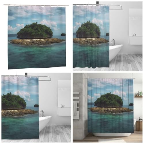 Rideaux de douche motif tortue 183x183 cm imperméable pour salle de bain - 8