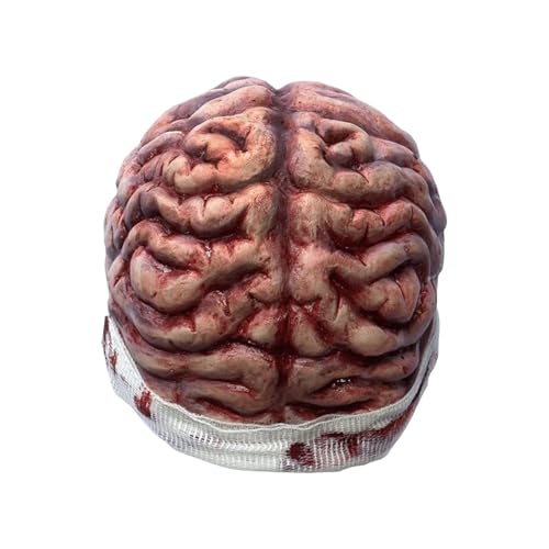 gifyym Sombrero con forma de cerebro - Sombrero para fiestas | Accesorio realista 3D para disfraces de terror Cosplay Regalos para fiestas para hombres, mujeres, adultos, cumpleaños, casa encantada