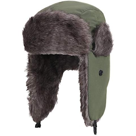 YESURPRISE Trappermütze, Wintermütze mit Ohrenklappen, Fellmütze, Kunstfellmütze, Fliegermütze Cover