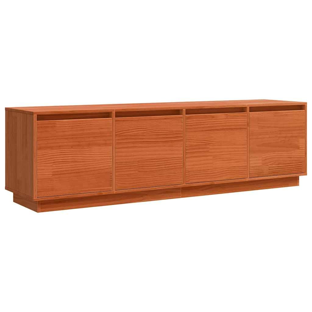TV-Schrank Braun 156 x 37 x 45 cm Holzwerkstoff Lowboard mit 4 Türen Modernes Design & Robuste Oberfläche für Wohnzimmer Media-Center