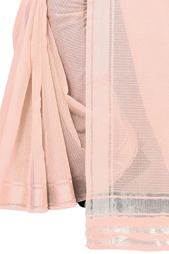 Image of Sidhidata Women's Kota Doria Cotton Manipuri Saree With Unstitched Blouse Piece (Rasbharii Free Size)