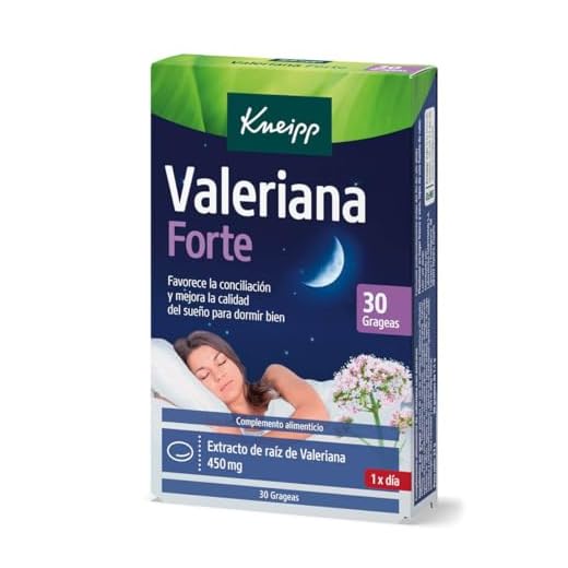 Kneipp, Valeriana Forte, Tranquilizante Natural para Dormir, Pastillas de Valeriana Relajantes, Alivian el Estrés y Favorecen el Sueño, 30 Grageas (450 mg)