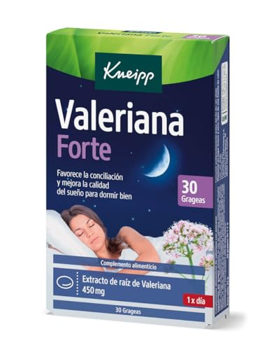 Kneipp Valeriana Forte, Solución para Conciliar el Sueño, Ayuda a Dormir en Caso de Estrés Ocasional, 30 Grageas