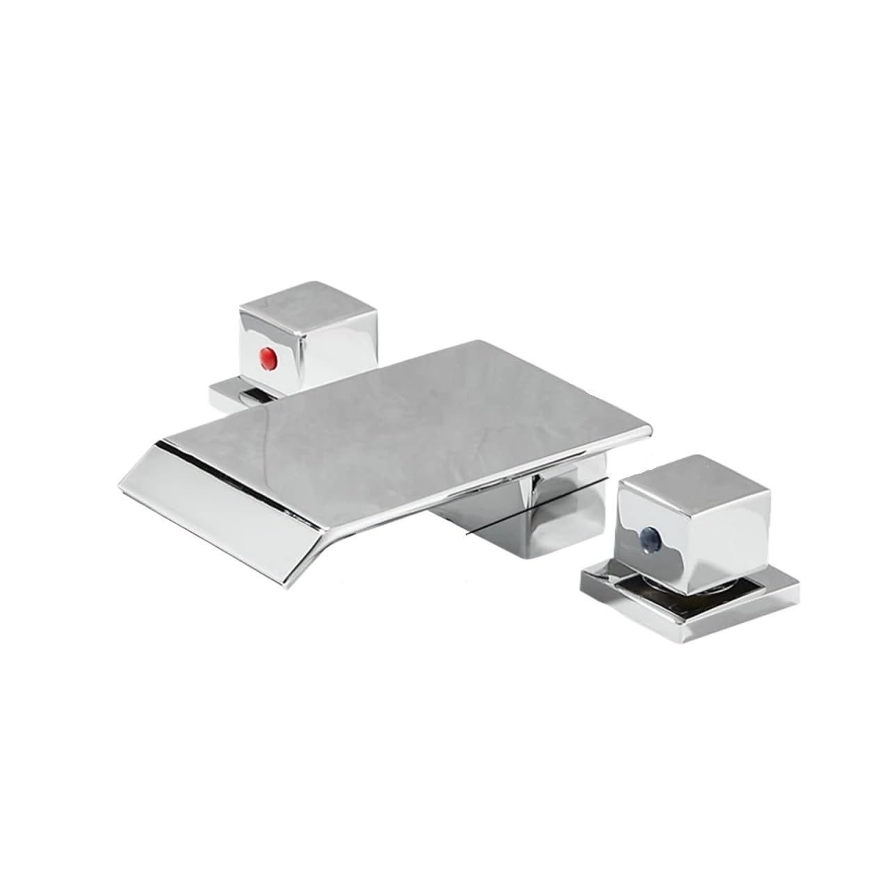 Robinet de baignoire cascade chrome mitigeur 3 trous mélangeur chaud froid montage pont