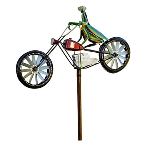 Vintage Bicycle Metal Wind Spinner- Metal Funny Frog Riding Vintage Bicycle Wind Sculptures, Cute Animal Kinetic Spinners Pinwheel, Garden Sculptures for Yard and Garden Decor (C)