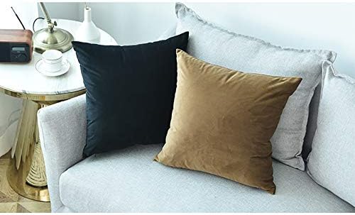 COWORK-UP Velvet Soft Cushion Cover Throw Pillow Case Decorative Square Sofa Pillowcase for Home Xmas Decor Favor, 18 x 18 inch / 45 x 45 cm with Invisible Zipper, Set of 2