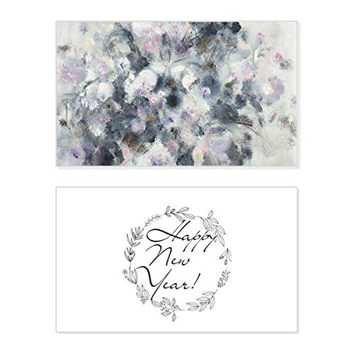 Pintura al óleo de invierno en tarjetas de Año Nuevo: arte de la vida muerta para regalar