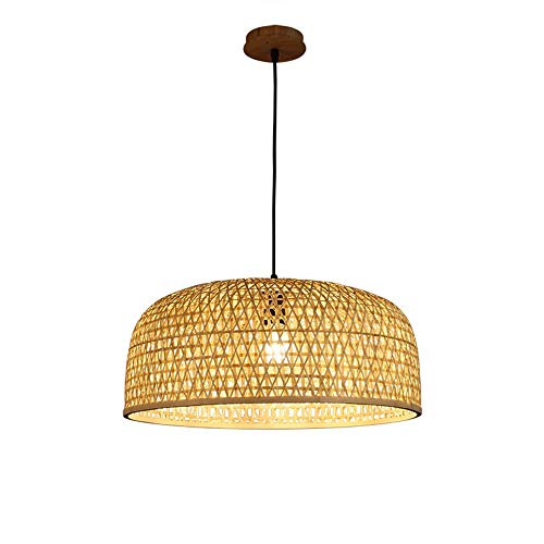BESISOON Pendant Lights Natural Bamboo Hanging Lights Hand Woven Pendant Lamp Chandeliers for Tearoom Dining Room Corridor Hanging Lights Creative (Color : Wood, Size : 50x22cm) steampunk buy now online