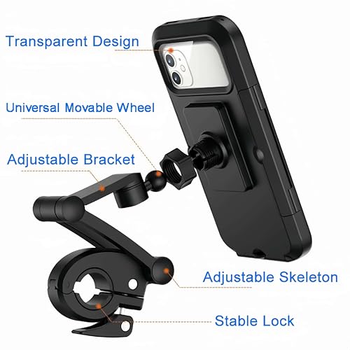 kimairy Motorcycle Phone Mount Holder, Universal Handlebar Mount for Bikes and Electric Vehicles, Black (Waterproof Phone Mount) by kimairy - Used condition - Image 6
