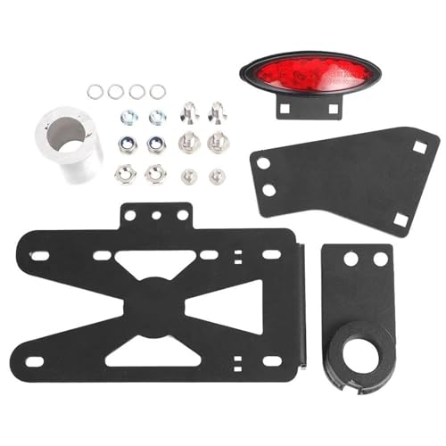 BTCTLPLMKK ハーレー M8 ファットボーイ FXBR FXBB ソフテイル FXDR用 ライト付きバイク用サイドナンバープレートホルダーブラケット バイク用 ナンバープレートステー(With brake light)