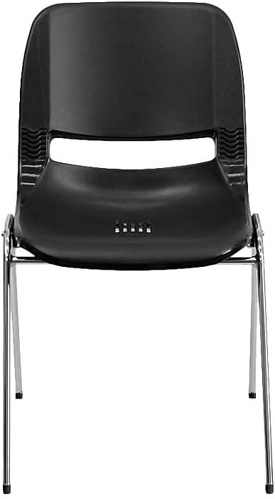 Flash Furniture HERCULES Series 880 lb. Capacity Navy Ergonomic Shell Stack Chair with Chrome Frame and 18'' Seat Height