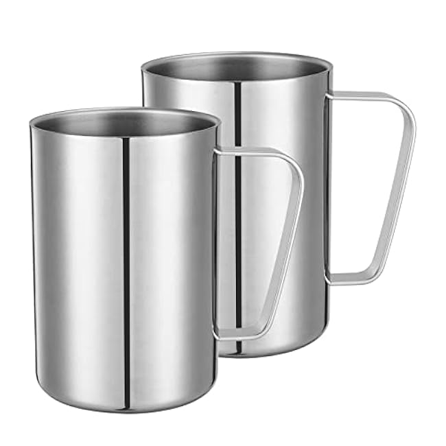 500ml Insulated 304 Stainless Steel Coffee Mug, Double-Wall Vacuum Travel Tumbler, Shatterproof for Camping, Office, and Outdoor - Durable, Perfect for Hot and Cold Drinks (Set of 2)