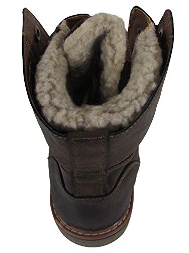 Day Five Mens Casual Lace Up Fold Over Cuff Ankle Boot Shoes, Brown, US 104