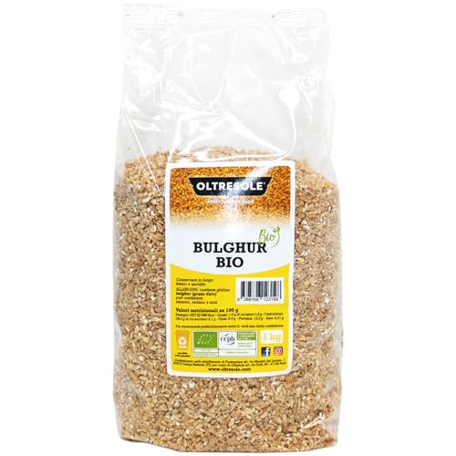 Oltresole - Bulghur Italiano Biologico 1 Kg - Cereale Integrale di Grano Duro, Grano Spezzato, Ideale per Preparare Tabuleh e Piatti di Cucina Mediorientale, Formato Famiglia