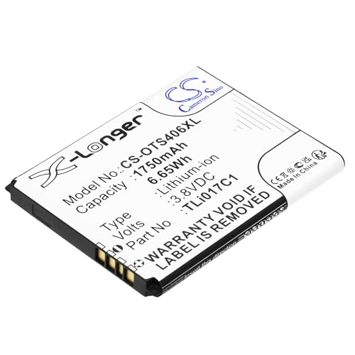 CS OTS406XL Batería 1750mAh Compatible con [GreatCall] 4043SJ, Flip 4053, Jitterbug Flip, Lively para [TCL] 4056L, 4056W, 4058R, Pro, VZW TCL 4056, para [Alcatel] 4056SPP, 4058R, One Touch Pop 3 4.5