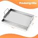 Universal Edelstahl BBQ Plancha Grillplatte Griddle für Weber Gasgrill und Holzkohle Grillwagen, Grillplatten für Burger, Gasgrill und mehr, Rechteckig, 46x32CM Grillpfanne mit Abnehmbarer Griff