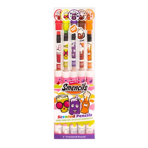 SODA Shop Smencils - Patented Gourmet Scented Pencils, 5 Count, Gifts for Kids, School Supplies, Classroom Rewards, Party Favors