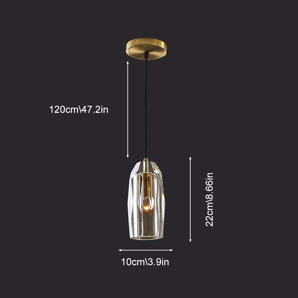 D Lighting Modern Light Mini Crystal Chaners Adjustable Height Light Fixture, Kitchen Island Light Fixtures Dining Room Corridor Bedroom (1-Pack)