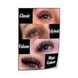 Eyelash Extension Styles Poster 4 Classic Lash Types Educational Wall Art for Beauty Schools Salons Canvas Print 16x24inch(40x60cm) Unframe-style