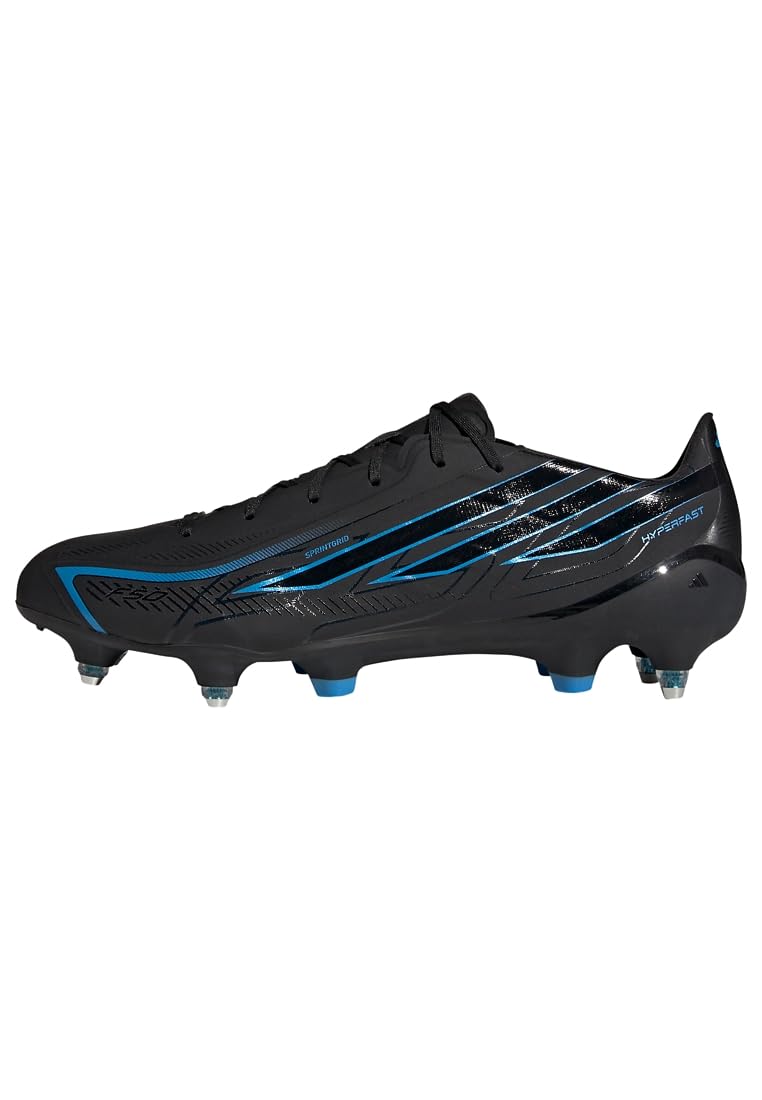 adidas Unisex F50 Hyperfast League Soft Ground Football Boots Shoes, core Black/core Black/Lucid Ray Blue, 9.5 UK