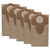 Alta resistencia al desgarro Bolsas de papel con filtro de papel para aspiradora Parkside húmedas PNTS 1200, 1250, 1300, A1, B2, C3, E4, F5, 20 litros