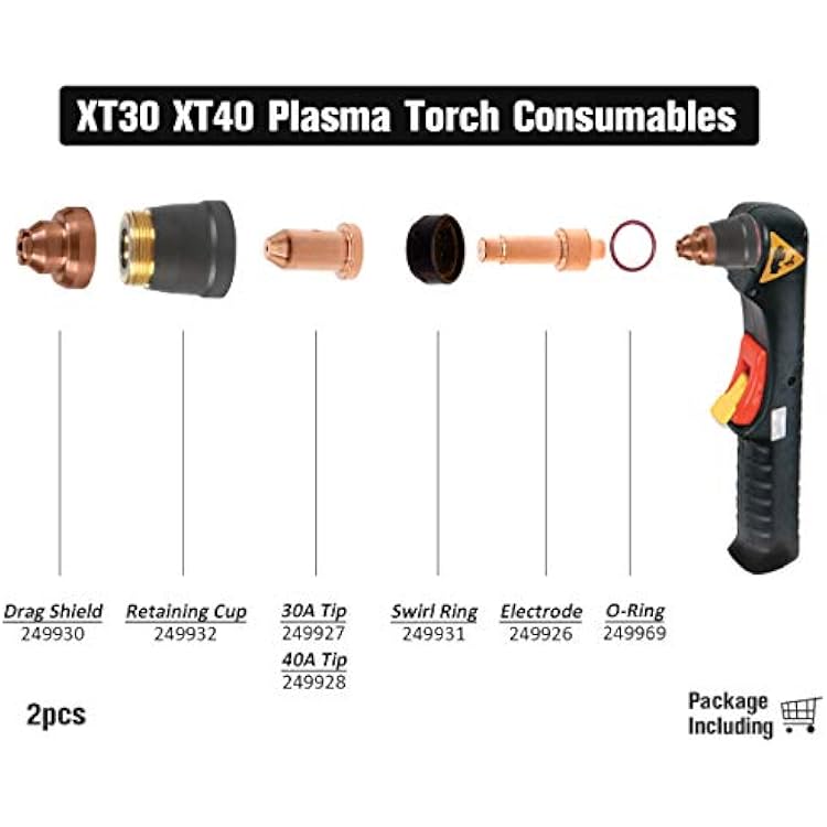 WeldingStop 249930 Drag Shield 770799 for Miller XT30 XT40 Plasma Cutting Torch WS OEMed Consumables PK-2