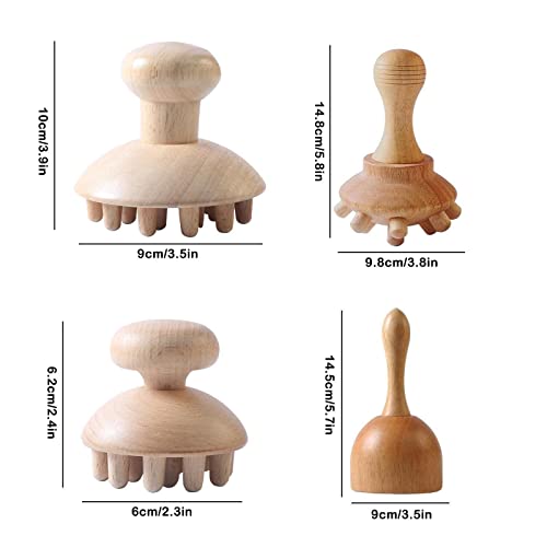 Mushroom Wood Therapy Massager Tool Mushroom Full Body Wood Massager Portable With Point For Pain P9C6 Relief Down Up #TOP1