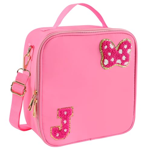 Preppy Initial Bow Mouse Lunch Bag, Kids Lunch Box Gifts for Teen Girls