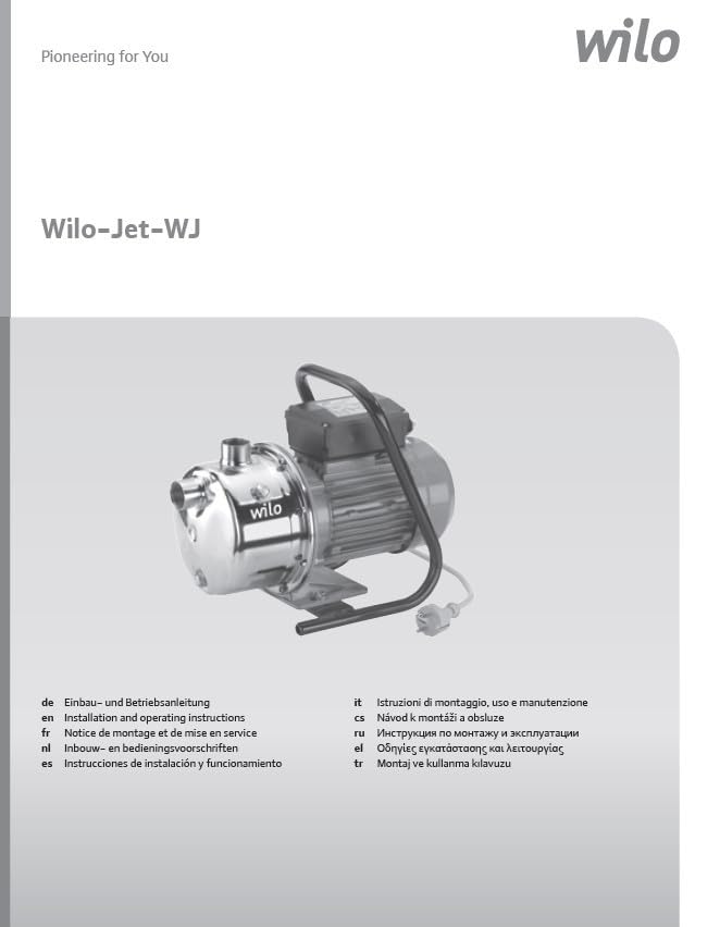 Wilo-WJ Do's and Don'ts for Pump Installation and Operation