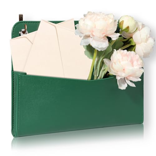 MSHUNKEJI Wall Mount Green Faux Leather Mail Holder
