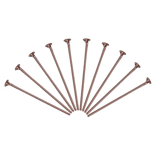 Meccanixity 200Pcs Flat Head Pins For Jewelry Making 60Mm Brass Flat Head Pins Jewelry Head Pins For Craft Earring Bracelet Necklace Pendant Supplies 20 Gauge Red Copper #TOP5