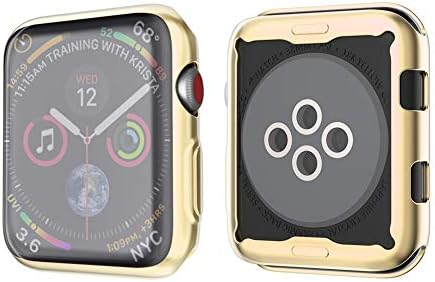 SIRUIBO Compatible with Apple Watch Series 3 Screen Protector 42mm, Soft Slim Full-Around Protective iWatch 3 Case Cover for Apple Watch Series 3 2 1, Gold