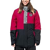 100% Polyester Horsefeathers Damen NELA Snow Jacke, rot grau schwarz, S EU