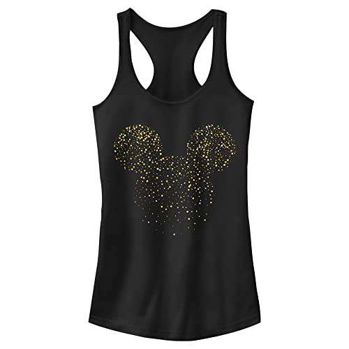 Disney womens Disney Characters Mickey Confetti Fill Slim Fit, Scoop Hem Racerback Tank T Shirt, Black, Medium US