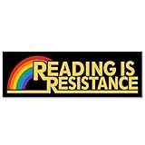 JMYROG Reading is Resistance Funny Car Bumper Magnet, Rainbow Bookish Protest Magnets for Bumper Fridge Locker, Pride Month Reading Sticker or Magnets, Bookish Car Accessories for Bookworm Read Lover