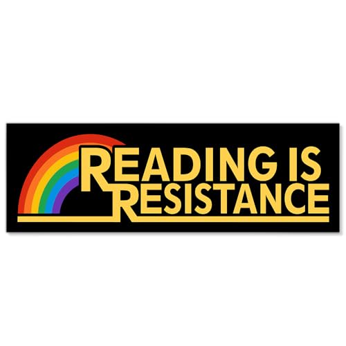 JMYROG Reading is Resistance Funny Car Bumper Magnet, Rainbow Bookish Protest Magnets for Bumper Fridge Locker, Pride Month Reading Sticker or Magnets, Bookish Car Accessories for Bookworm Read Lover