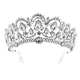Frcolor Tiara Crowns ，Rhinestone Crystal Queen Tiara Headband Wedding Pageant Crowns Princess Crown for Women