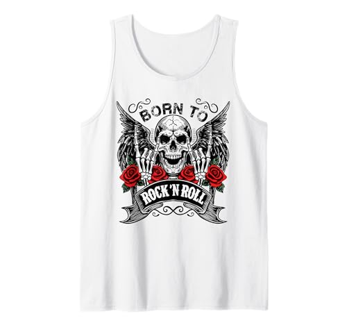 Born To Rock Lets Rock Vintage Retro Rock & Roll Rock Concierto Camiseta sin Mangas